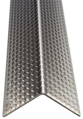 1x Winkel Edelstahl V2A Raute 1mm stark Zierleiste Dekor Eckschutz, Designwinkel, Metallprofil,Tapeteneckschutz (Länge 1500mm Schenkel 30x30mm)