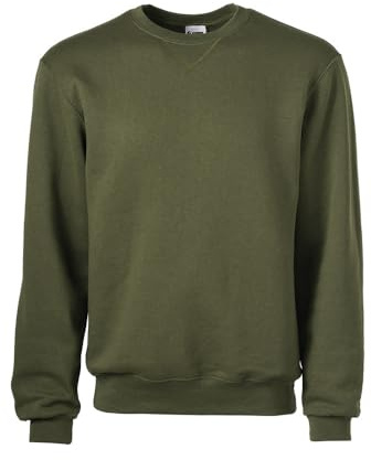 SSoffe Men's Crew Neck Sweatshirt, Olive Drab Green, Large