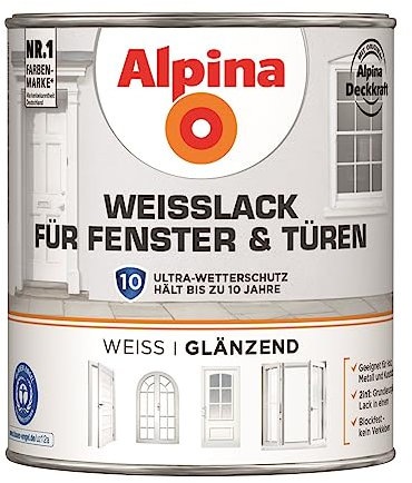Alpina Weißlack für Fenster & Türen 750ml glänzend