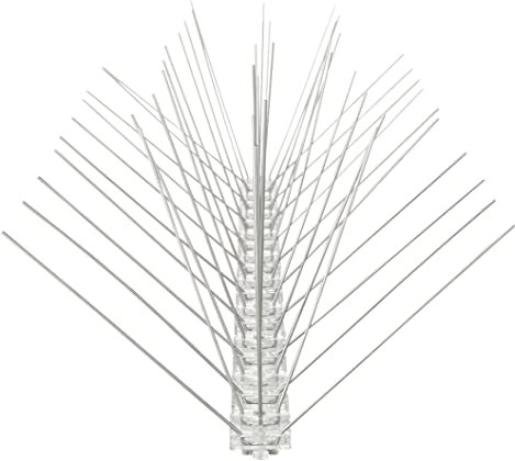 Mosali Taubenabwehr Spikes 5-reihig Edelstahl mit Kunststoffleiste – Effektive Vogelabwehr für Balkon, Fensterbank, Dach, Zaun – Flexibel, wetterfest, montagefreundlich – 3 Meter (6 x 50 cm)