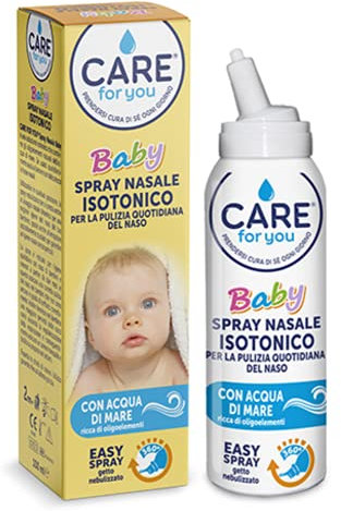 CARE for You, Spray Nasale Isotonico Baby - Spray Nasale Bambini, Soluzione Isotonica, Pulizia Quotidiana del Naso, Indicato per Bambini e Neonati, 2+ Mesi, 100 ml