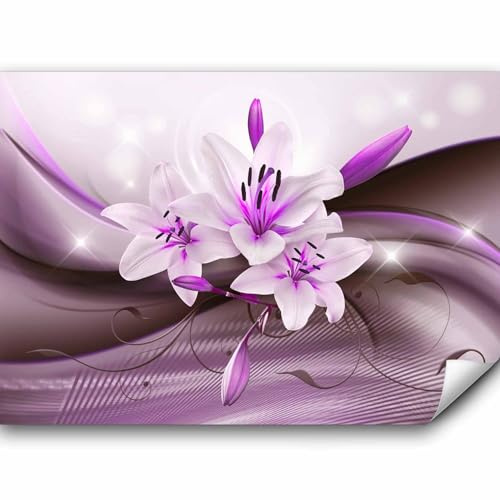 murando - Fototapete Vlies Blumen Lilien, 450x315 cm, Schlafzimmer, Full HD | Full HD Druck, 3D-Effekt, lichtbeständige Farben, ideal fürs Wohn- oder Schlafzimmer, schnelle Montage, lichtbeständig, edel