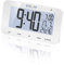 Explore Scientific RDC1004 Orologio radiocontrollato da tavolo con display retroilluminato a LED Bianco, Allarme & Snooze, Bianco, con Batterie
