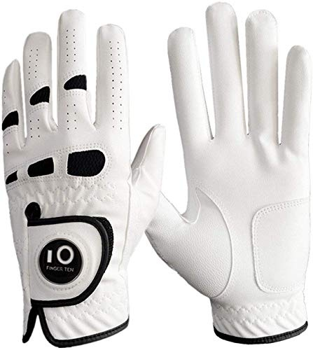 FINGER TEN Golf Gloves Men with Ball Marker (S, 1 Pack(Worn on Left Hand)