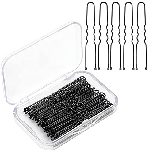 AIEX 50 Stück Haarnadel-Set, U-Form, Haarspangen mit sicherem Halt, für Frauen und Mädchen, Schwarz
