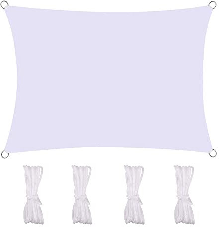 MEEYI Tende da Sole per Esterno 3X6m Vela Tenda Anti-UV 95% Impermeabile & Protezione Solare Antivento & Resistente a Strappi per Giardino Parco Patio, Bianco