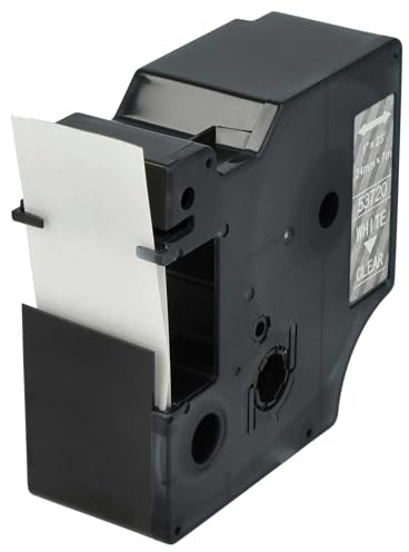 vhbw Schriftband-Kassette Ersatz für Dymo D1 | 53720 für Etiketten-Drucker 7m x 24mm Weiß auf Transparent