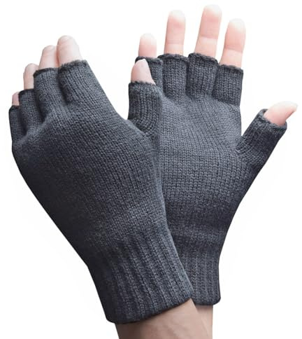 HEAT HOLDERS - Herren Thermisch Winter Outdoor Fleece Fingerlose Handschuhe in 2 Farben (Mens fingerless)