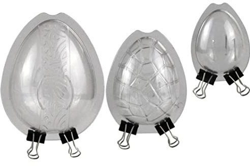 Danlai Acryl 3D-Osterei-Form, 3 Sätze Strukturierte Schokoladenherstellung, Ostereier Polycarbonat-schokoladenform