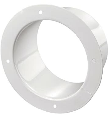 Powder Coated Steel Duct Flange / 60mm / White Tube Adaptor/Pipe Male Coupler - Hose Joint (Ø 120mm)