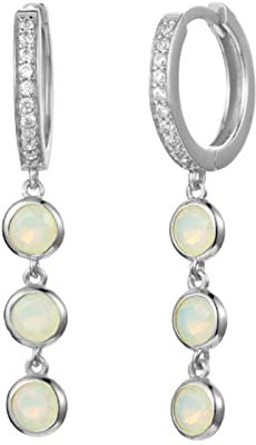 Bishilin Ohrringe Silber 925, Ohrhänger Mädchen Hängend Opal Ohrringe Jugendstil in Bijouterie