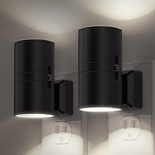 L LOHAS LED Bright Night Light, Night Lights Plug into Wall, 5000K Daylight White, Dimmable Nightlight Plug in with Light Sensor, Decorative LED Nightlights for Hallway Bathroom Kitchen, 2 Pack