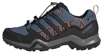 adidas Herren Terrex Swift R2 Gore-TEX Hiking Shoes, Wonder Steel/Core Black/Orange, 42 2/3 EU