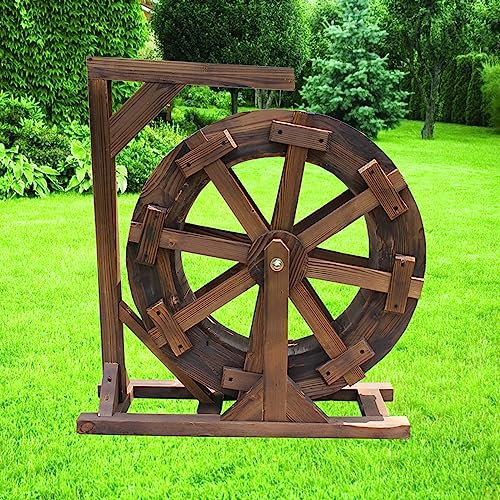 Wasserradbrunnen,Brunnen Feng Shui Räder Hof dekorativ im Freien,Rad Wasserfall aus Holz,Rustikaler Vintage-Zierteich,Dekorativer Innenbalkon im Freien für Garten,Terrasse,Hinterhof,Veranda ( Size : D