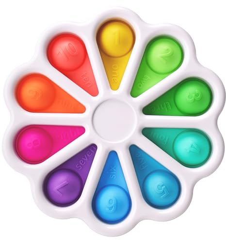 Pop Fidget Sensory Toys for Toddlers 1-3, Montessori Toys for 1 2 3 Year Old, Toddlers Push and Popping Bubbles Digits Number Learning Sensory Preschool Toy