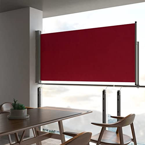 SKM Toldo lateral extensible, 120 x 300 cm, rojo, peso: 5,8 kg, 48345