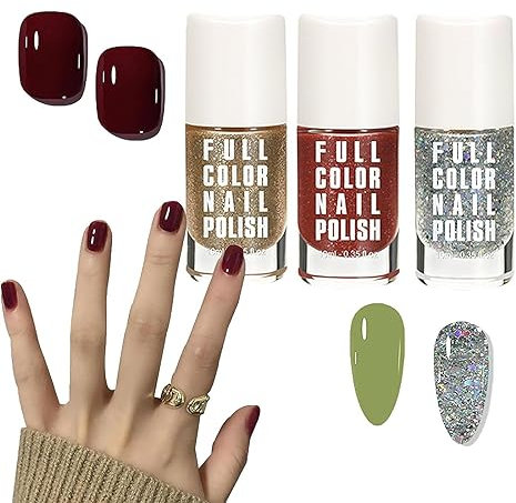 EXQST 2024 Kirsch-Mokka-Nagellack-Gel, dunkler Kirschrot-Nagellack, schnell trocknender, langlebiger Nagellack, DIY-Maniküre-Nagellack-Gel-Nagellack-Set