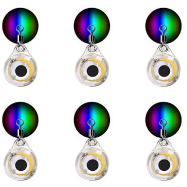 MiOYOOW 6 Stück Unterwasser Angellichter, Langlebiges Angelköder Licht, Fischaugen Design, Unterwasser Attractor Lure Bait Tool für Süßwasser und Salzwasser