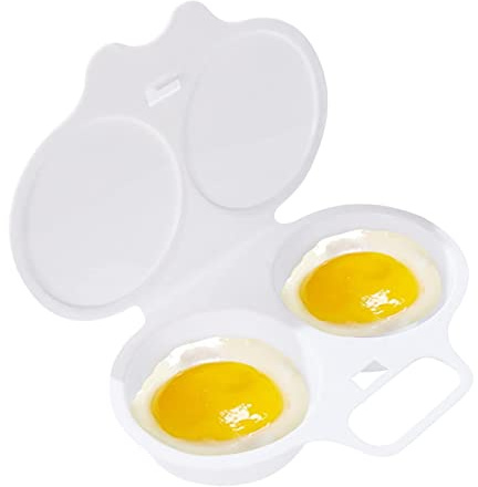 Giwnuq Cuociuova nel Microonde, Cuociuova A Vapore, Microonde per Uova in Camicia, 2 Uova per Cottura A Vapore, Strumento per Uova Fritte, Utensile per Uova Fritte nel Forno A Microonde