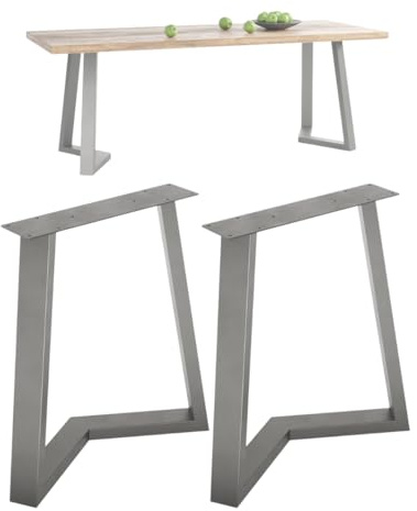 NWELD Tischfüsse Tischbeine Metall Schwarz - 2 Stück Tischfüße Tischgestell Metall 12 x 70 x 72 cm Tischkufen DIY - Tischbein Set - Tischfuß Loft, Industriestil für Couchtisch, Esstisch, Schreibtisch
