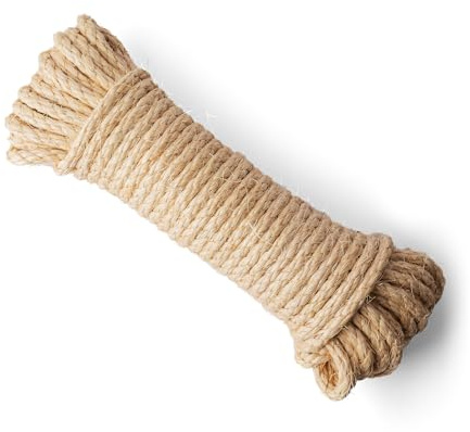 SNURO Corde de Sisal (10 mm, 20 m) pour Arbre à Chat ou Griffoir pour Animaux et Décoration - Corde Sisal 100% Naturel de la Plante Agave - Résistance à la Rupture 630 kg