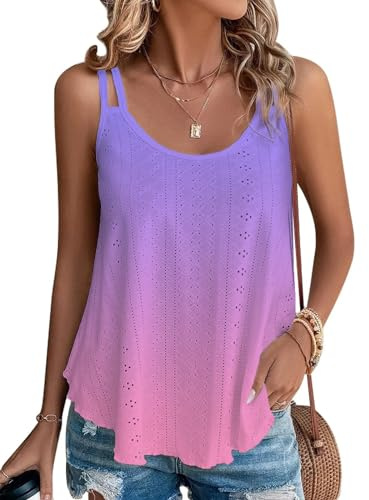 Tanmolo Damen Ärmellose Spaghetti Tank Tops Sommer Cami Blusen Shirt