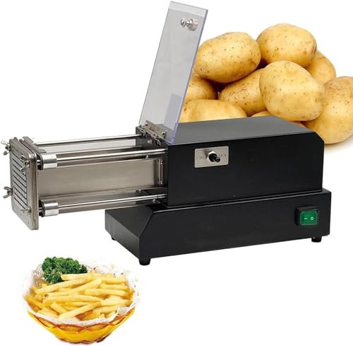 Electric French Fries Cutter with 3 Blades (8/10/12Mm) - Household/Commercial Use, Stainless Steel - French Fries Cutting Machine, Electric Potato Cutter