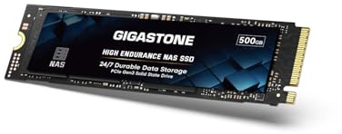 Gigastone SSD 500 Go M.2 NAS SSD 24/7 Cache haute résistance pour le stockage en réseau Centre de données d’entreprise Cloud personnel PCIe 3.0 NVMe NAS Disque dur électronique interne
