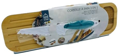 Planche à pain avec corbeille et couteau - Bleu