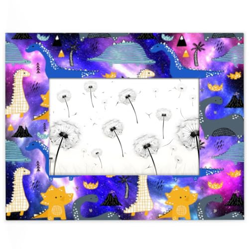 Star Bilderrahmen, 10 x 15 cm, passend für 13,9 x 8,8 cm große Fotos, Galaxie-Stern, Dinosaurier, Holzrahmen, Desktop oder Wand, Heimdekoration, Bilderrahmen