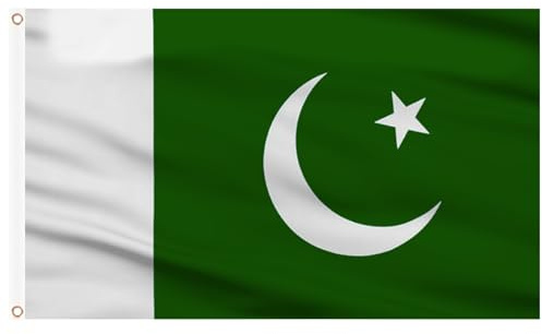 AhfuLife Grande Drapeau Pakistan 90×150cm, 2Pcs Drapeau de Pakistanais Double Face avec œillets en Laiton en Polyester pour Décor Jeux Olympique Coupe du Monde Football Jardin Bar Décor Fête Nationale