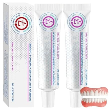 Furzero - Kit de silicona para prótesis dentales, cojín adhesivo termoplástico, adhesivo para prótesis dentales, adhesivo para dentaduras dentales, kit de moldeo de dentaduras postizas suaves (2