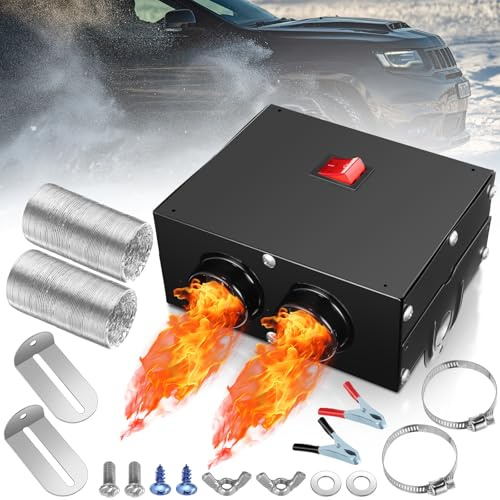 DaisyInner 500w Car Heater 12 Volt Camping Heaters Kit Car Camping Windshield Window Defogger Defroster for Winter Automobile Windscreen Camper(12v)