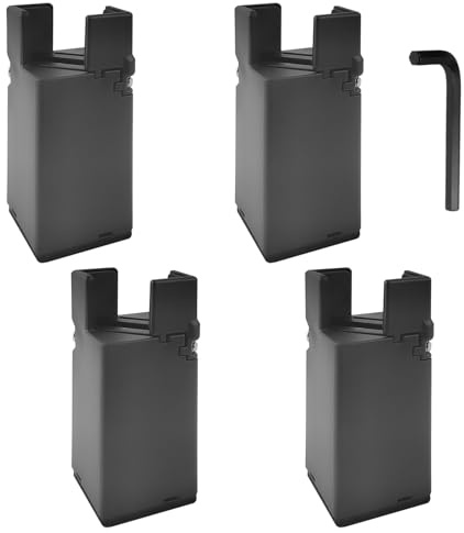 4 Stücke 10cm Betterhöhung, Schwarz Möbelerhöhung Verstellbar, Möbel Erhöhung, Bett Erhöhung, Tischerhöhung, Sofa Erhöhung, Stuhlerhöhung, Möbelerhöher für 22-42 mm Quadrat & Runde Stuhlbein (1)