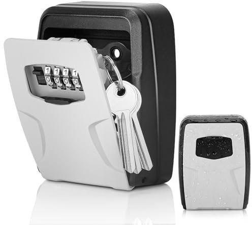 Oamwrae Schlüsseltresor mit Zahlencode, Schlüsselsafe 4-stellig, Wasserdicht und Sicher, Große Schlüsselbox für Zuhause, Garage, Büro und Außenaufbewahrung von Ersatzschlüsseln