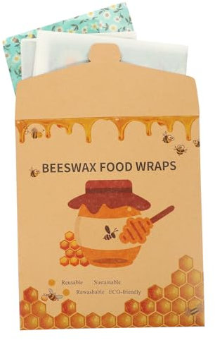 FOMIYES 3pcs Fresh-Keeping Cloth Beewax Wraps for Bowl Reusable Food Beeswax Preservation Wraps Kitchen Home Use Washable Sustainable Wax Cloth