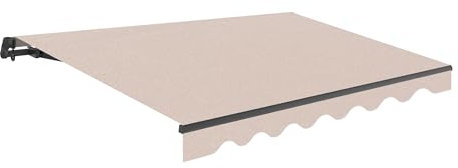 Wasabi - Toldo Retráctil Exterior 300x250cm Arena Poliéster – Lona Protección Solar UV - Estructura de Aluminio Antracita – Manivela Incluida – Manual Enrollable Terraza Jardín Balcón