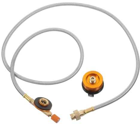 VANZACK Camping gasadapter, förlängningsslang med kontrollventil, universell gaspatron, adapter för campingkök och grill, hållbar anslutning
