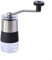 Macinacaffè manuale per espresso, compatto, portatile, in acciaio inox, con opzioni di macinazione regolabili, per uso da viaggio, colore: argento