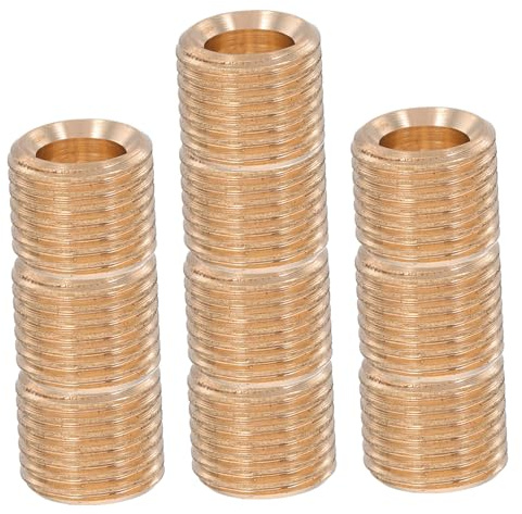 Homoyoyo 10pcs Vintage Brass Lamp Nipple Pipe Fitting Industrial Threaded Tube for Chandelier Repair