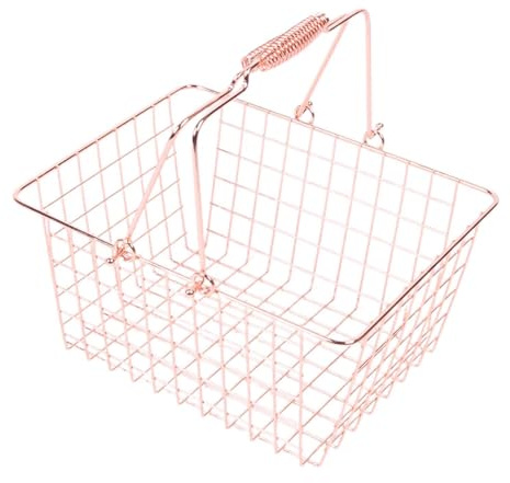 SZLIFE Panier de supermarché avec poignée, Panier métallique pour Armoire à cosmétiques, M