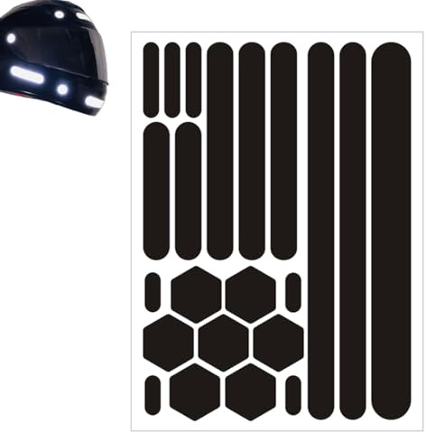 JYNXOR 1 Stück Reflektoren Aufkleber, Motorradhelm Aufkleber, Reflektor Nacht Sichtbarkeit Signalisierung für Helmaufkleber Elektrofahrzeuge, Fahrrad Aufkleber Reflektierende