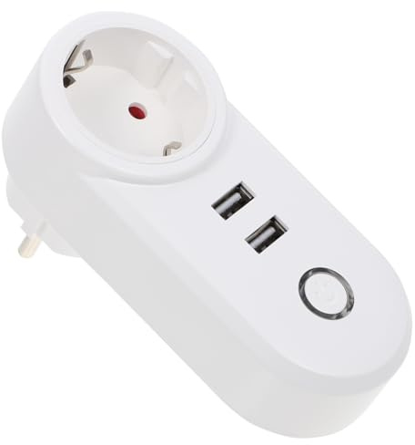 Veemoon Prise Intelligente Wifi Double USB Eu Prise Murale Connectée pour Maison Contrôle à Distance Via Mobile Compatible