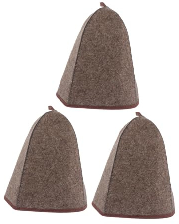 Veemoon 3 Pièces Bonnet de Sauna Feutre de Laine Épais Protection Thermique Portable pour Hommes et Femmes Chapeau de Spa Réutilisable pour Cheveux Accessoire Sauna Doux