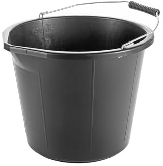 Heavy Duty 15L Multi-Use Bucket for Construction & DIY | Industrial Grade Round Storage Container for Building, Mixing, Cleaning & Material Transport | Durable Plastic Utility Pail