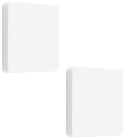 UFURMATE Blindabdeckung Wandplatte, 2 Stück Kunststoff schraubenlose Wandlochplatte 1-fach Blindgerät Steckdosenabdeckung für unbenutzte Lichtschalter (Weiß, 60 x 60 mm)