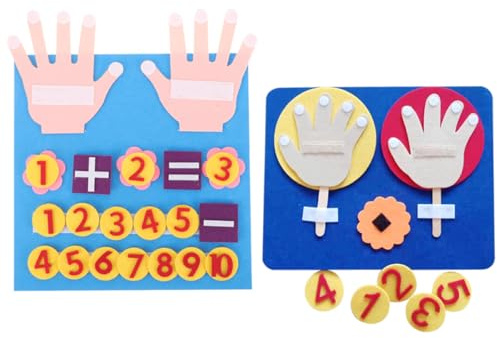 ibasenice Jeu Éducatif de Manipulation Mathématique en Feutrine pour Garçon et Filles Tableau D’Addition et Soustraction en Feutrine Pédagogique D’Association et Comptage Outil Scolaire