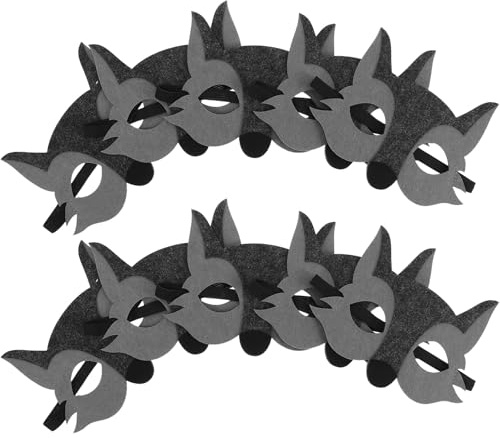 SOPOTUTU 15 pièces Masques de Loup Garçon Fille Demi-visage Non-tissé Élastique Accessoires de Déguisement Jungle pour Fêtes Anniversaire Halloween et Jeux de Rôle Maternelle