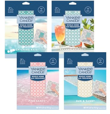 Yankee Candle Whole Home Air Freshener Variety Pack (Bahama Breeze, Catching Rays, Sun and Sand, & Pink Sands) (1ea / Pack of 4)