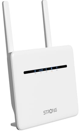 Strong AC1200 Dual Band 4G Router, 4G+ Cat6 fino a 300Mbps, Router LTE Sbloccato con Slot SIM, Porte LAN/WAN Gigabit, Design Verticale Salvaspazio, 2 Antenne Esterne, Plug & Play, Rete Sicura